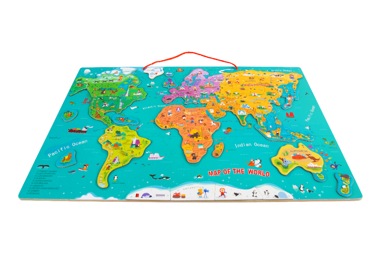 Harta lumii mare - puzzle magnetic