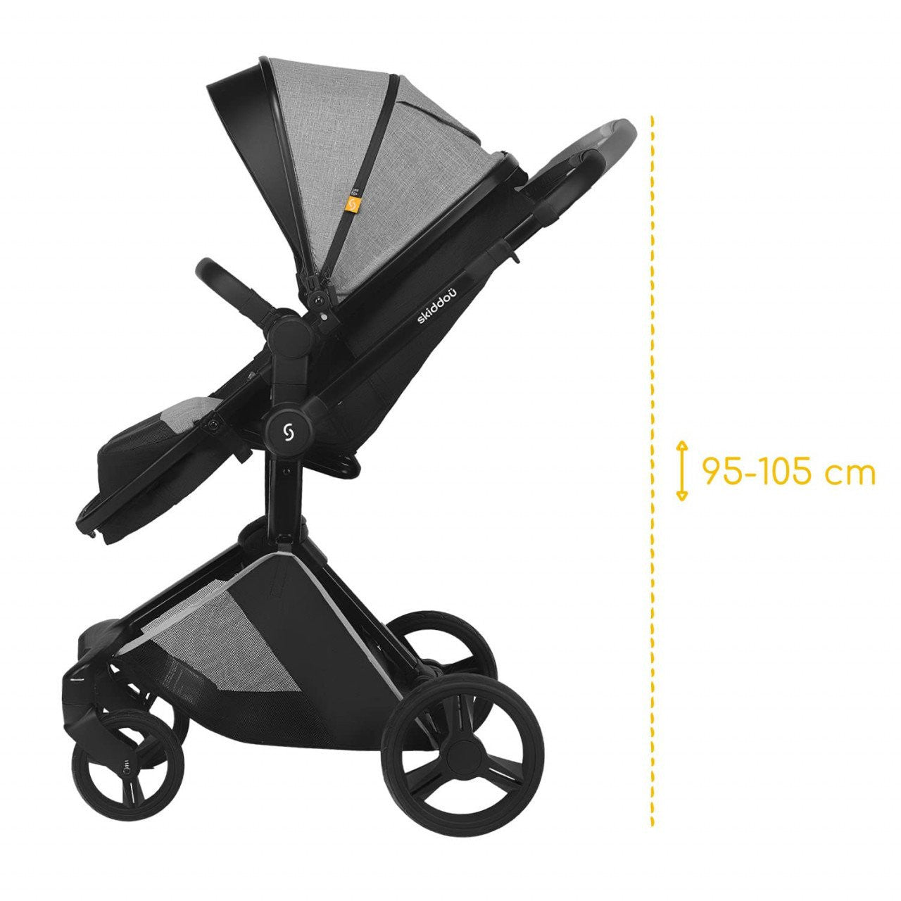 Carucior transformabil 2 in 1 Nasjo, Normandic Dream, Gri, Skiddou