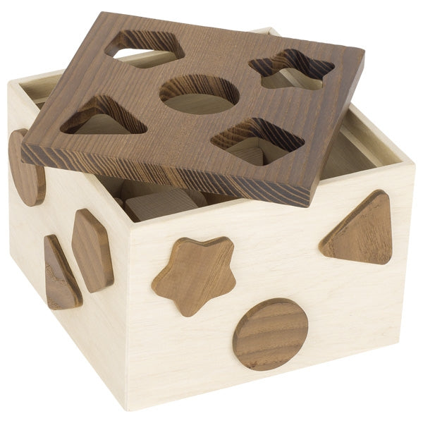 Cutie din lemn natur cu forme geometrice