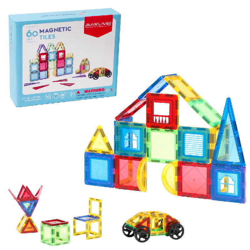 Set de constructie magnetic 3D - 60 piese