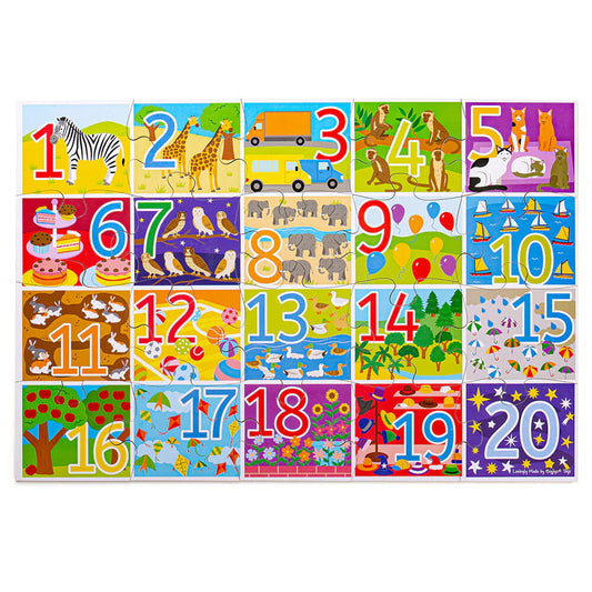 Puzzle de podea cu numere (20 piese)