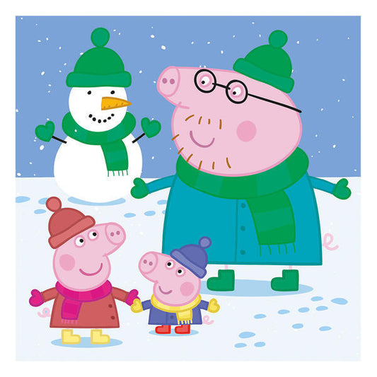 Puzzle 3 in 1 Purcelusa Peppa - Dupa-amiaza fericita (3 x 55 piese)