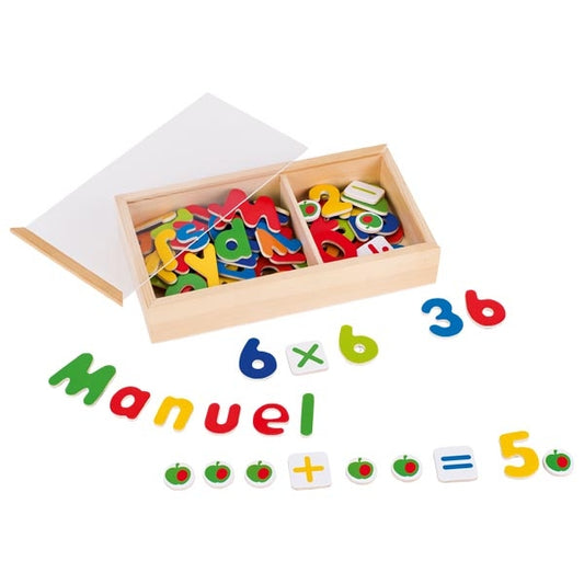 Litere si cifre magnetice - Set educativ cu 89 de piese