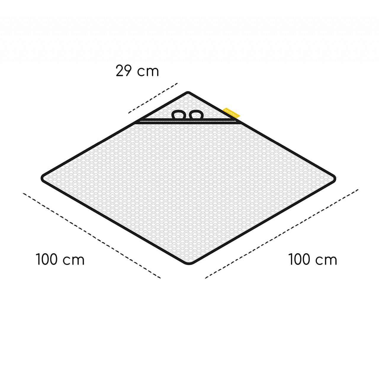 Prosop nou nascut Skumi, Skiddou, 100% bumbac, cu gluga cu urechiuse, alb, 100x100cm