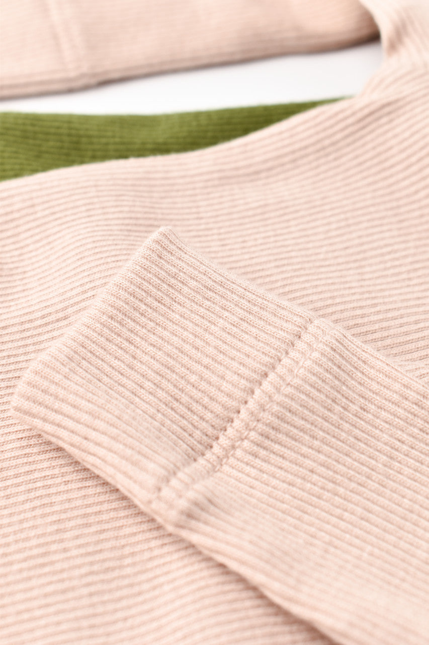 Set 2 body-uri cu maneca lunga bebe unisex din bumbac organic si modal - Verde/Blush, Baby Cosy