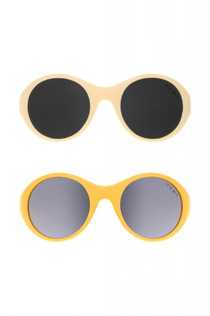 Set 2 ochelari copii Click & Change, galben, 0-2 ani, Mokki