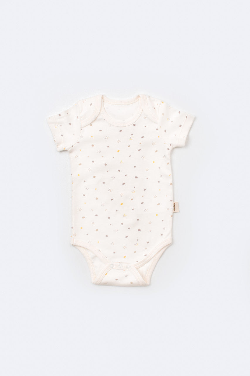 Set de 10 piese pentru nou nascut - 100% bumbac organic - Ecru cu buline, Baby Cosy