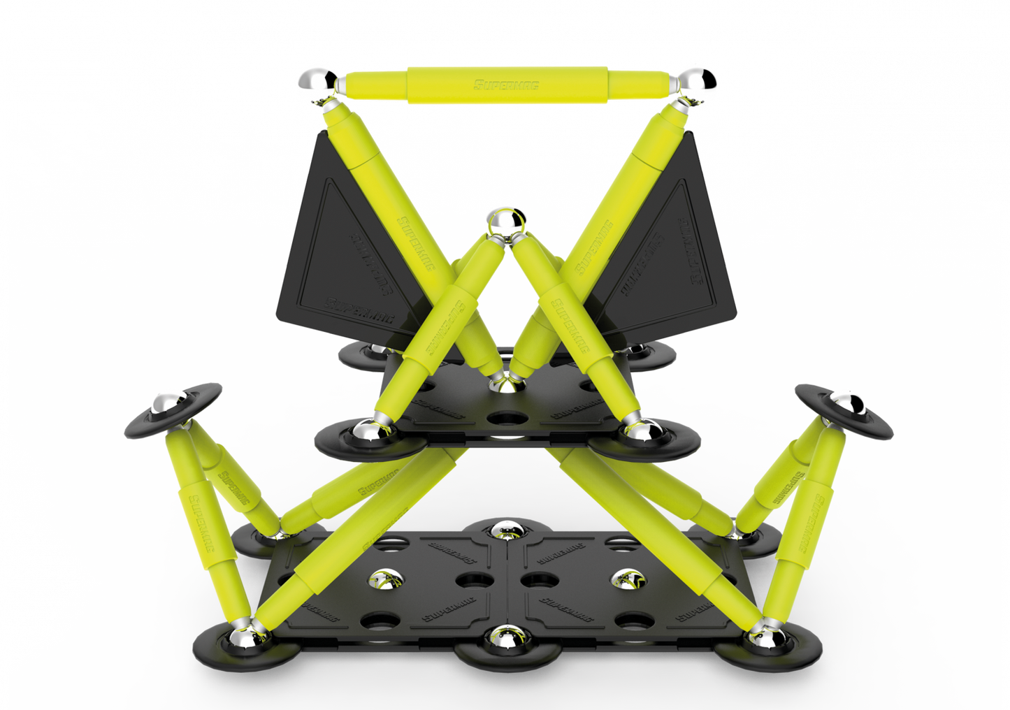 Set de constructie magnetic Supermag Projects Tehnicolor, 50 piese
