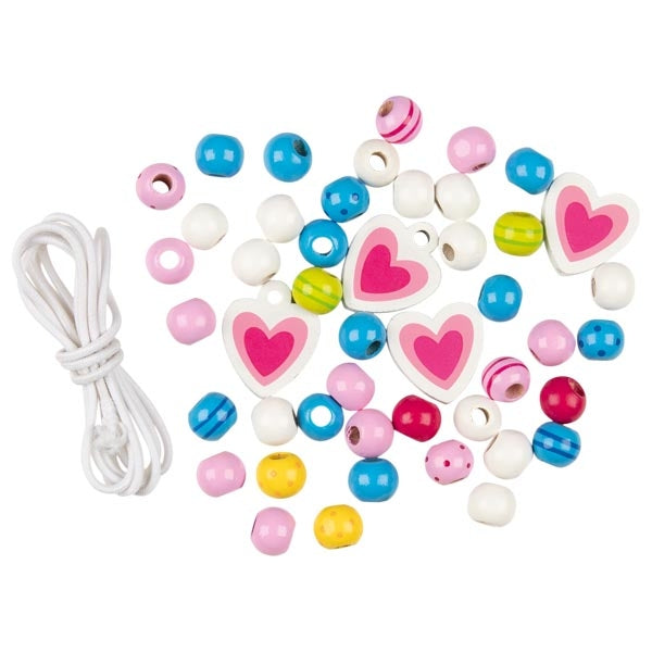 Set de insiruit cu piese din lemn multicolore - Model pentru fetite