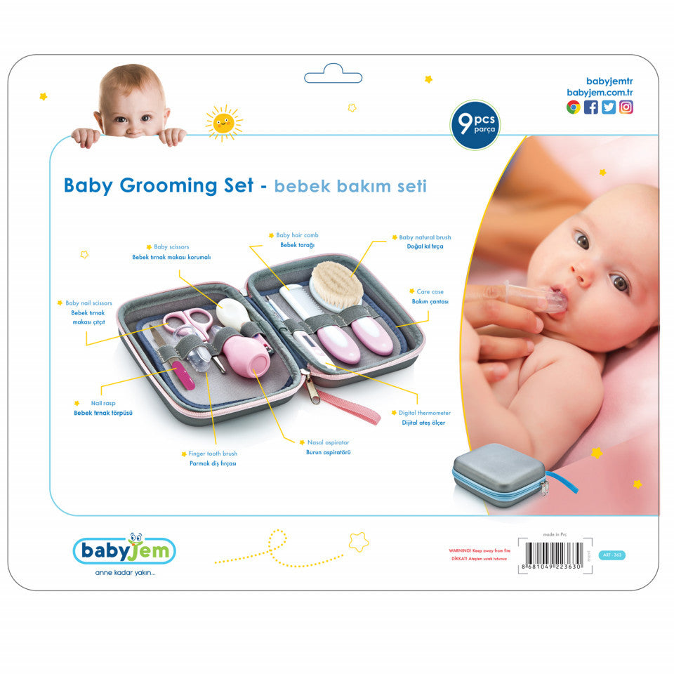 Set ingrijire bebelusi cu 9 piese BabyJem Grooming Set