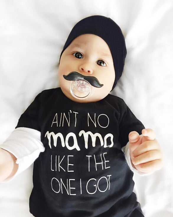 Tricou copii negru "Ain't No Mama"